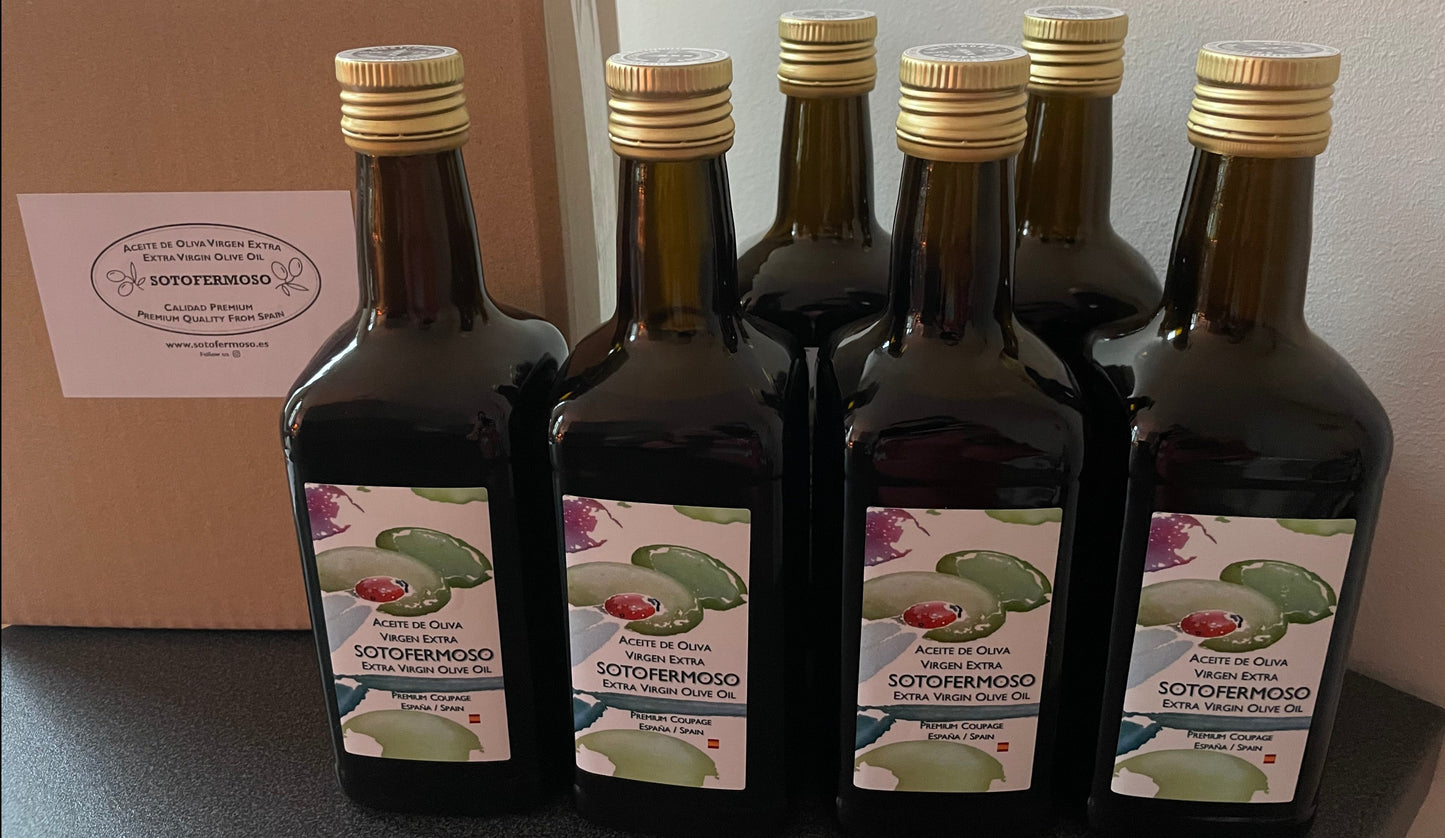 Carton de 6 bouteilles d'huile d'olive extra vierge Sotofermoso